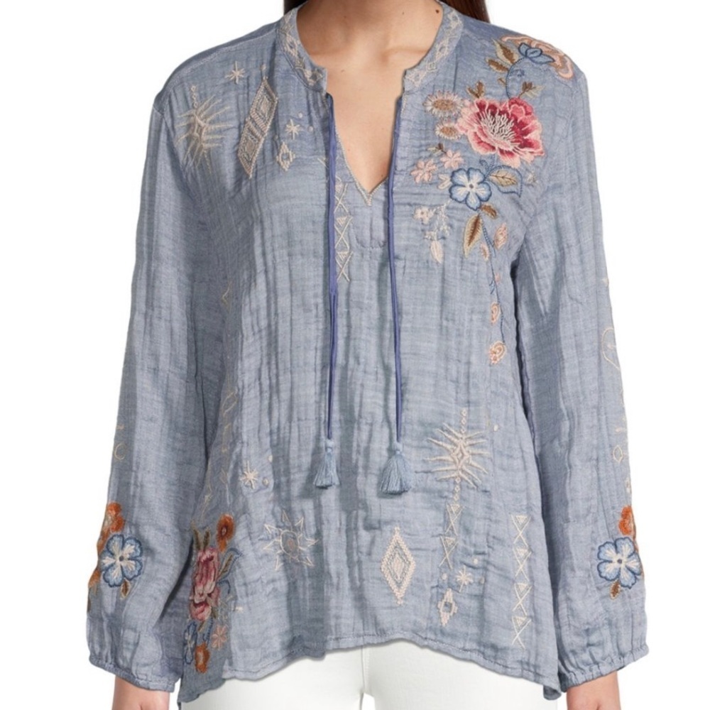 🔥🔥🔥 Clearance Sale JOHNNY WAS BLOUSE LARGE Reduced Buy Now & Save - Picture 4 of 14
